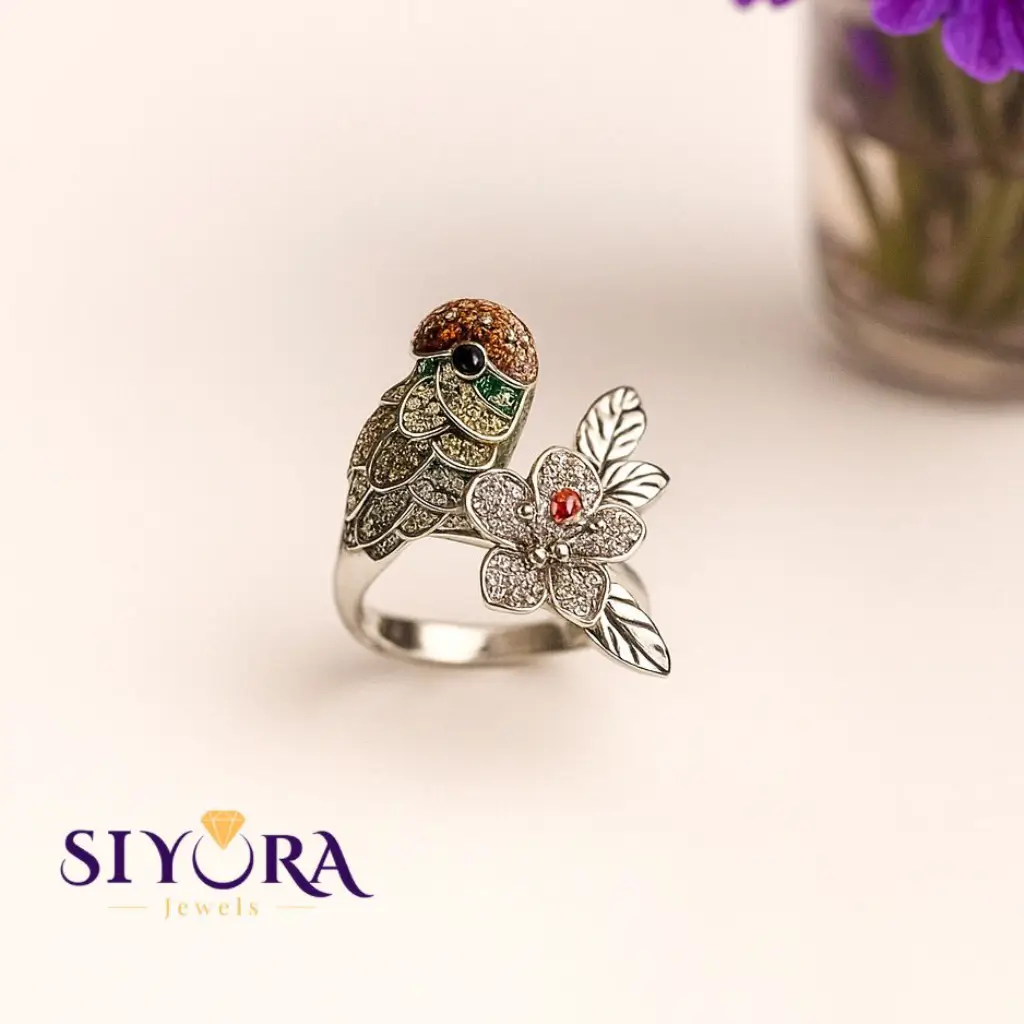 Songbird Blossom Silver Ring